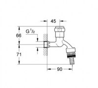 MEDIDAS GROHE 41154 GRIFO JARDIN